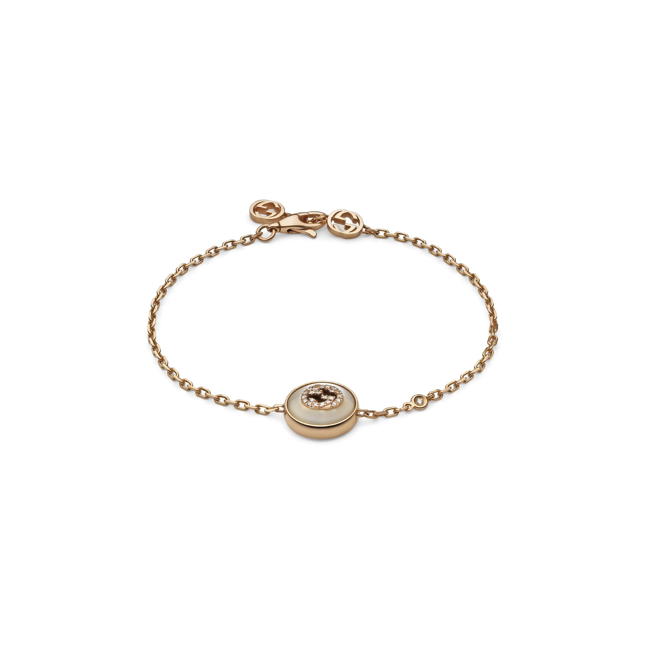 Gucci Gucci Interlocking 18ct Rose Gold Diamond & Mother Of Pearl Bracelet Gucci Gucci Interlocking 18ct Rose Gold Diamond & Mother Of Pearl Bracelet