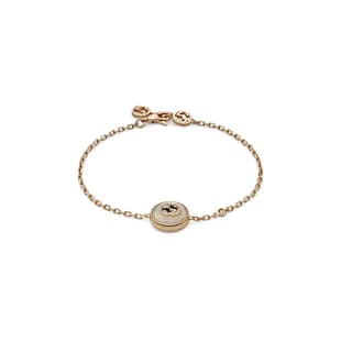 Gucci Gucci Interlocking 18K Rose Gold Diamond & Mother Of Pearl Bracelet