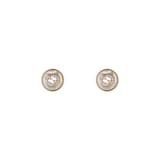 GUCCI Gucci Interlocking 18ct Rose Gold Diamond & Mother Of Pearl Stud Earrings