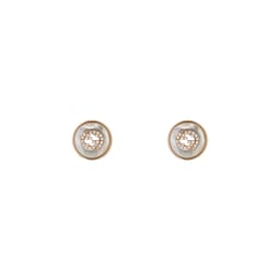 37341899 - Gucci Interlocking 18ct Rose Gold Diamond & Mother Of Pearl Stud Earrings