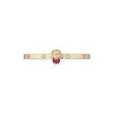 Gucci 18K Yellow Gold Lion Head Diamond & Tourmaline Bracelet