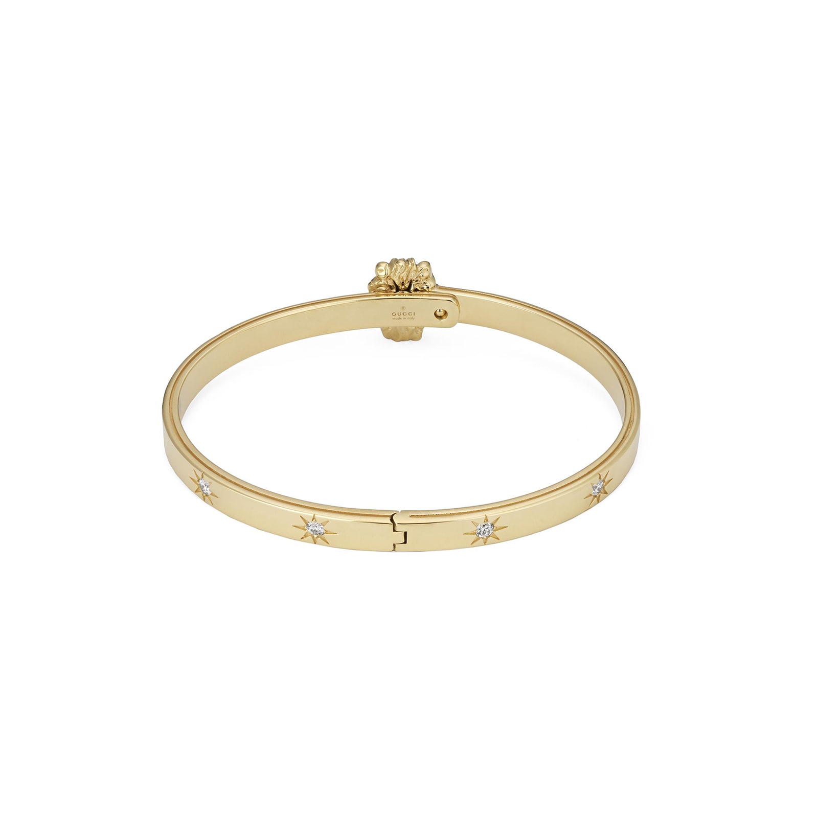 Gucci 18K Yellow Gold Lion Head Diamond & Tourmaline Bracelet