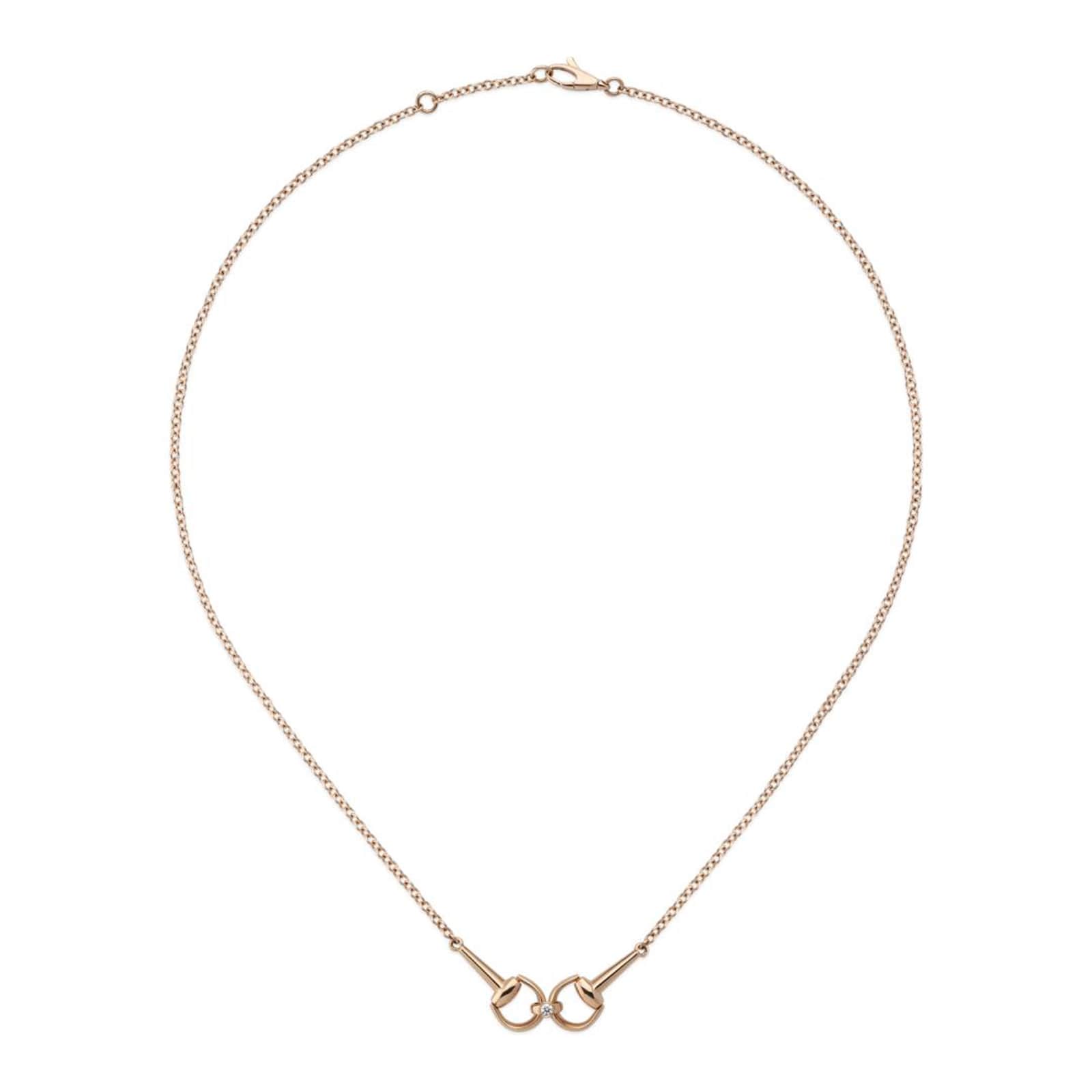 Gucci Horsebit 18ct Rose Gold 0.02ct Diamond Necklace Gucci Horsebit 18ct Rose Gold 0.02ct Diamond Necklace