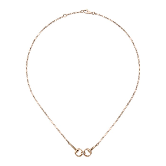 Gucci Horsebit 18ct Rose Gold 0.02ct Diamond Necklace