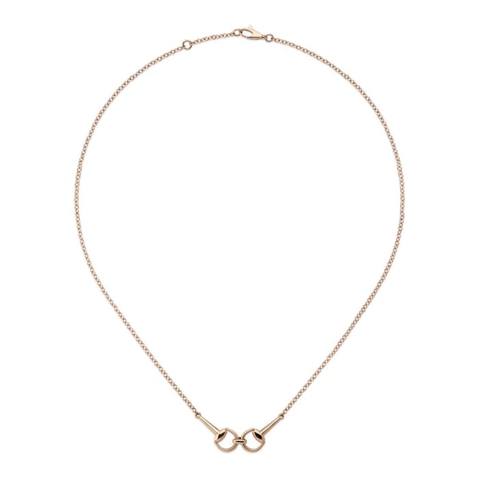 Gucci Horsebit 18ct Rose Gold 0.02ct Diamond Necklace