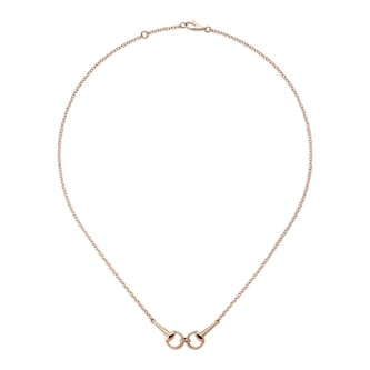 Gucci Horsebit 18ct Rose Gold 0.02ct Diamond Necklace