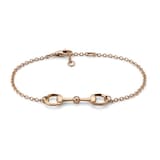 Gucci Horsebit 18ct Rose Gold 0.02ct Diamond Bracelet - Size 18