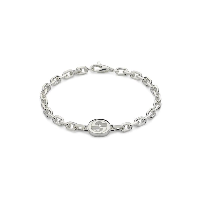 Gucci Gucci Interlocking Sterling Silver Bracelet - Size 18