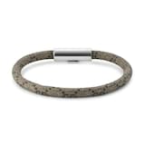 GUCCI Trademark Sterling Silver & Beige Canvas Bracelet - Size 17