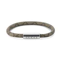 37341944 - Trademark Sterling Silver & Beige Canvas Bracelet - Size 19