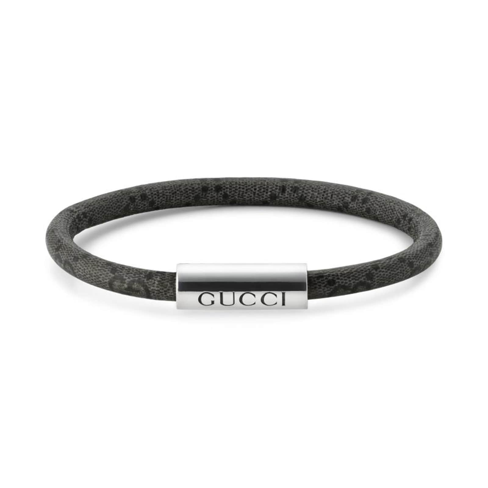 Trademark Sterling Silver & Black Canvas Bracelet - Size 17