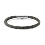 Gucci Trademark Sterling Silver & Black Canvas Bracelet - Size 17