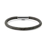 Gucci Trademark Sterling Silver & Black Canvas Bracelet - Size 19