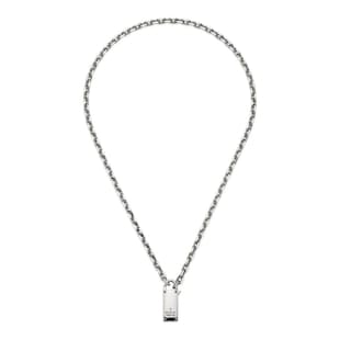 Gucci Trademark Sterling Silver Padlock Necklace