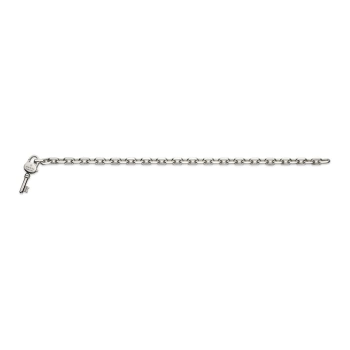 Gucci Trademark Sterling Silver Key Bracelet - Size 17