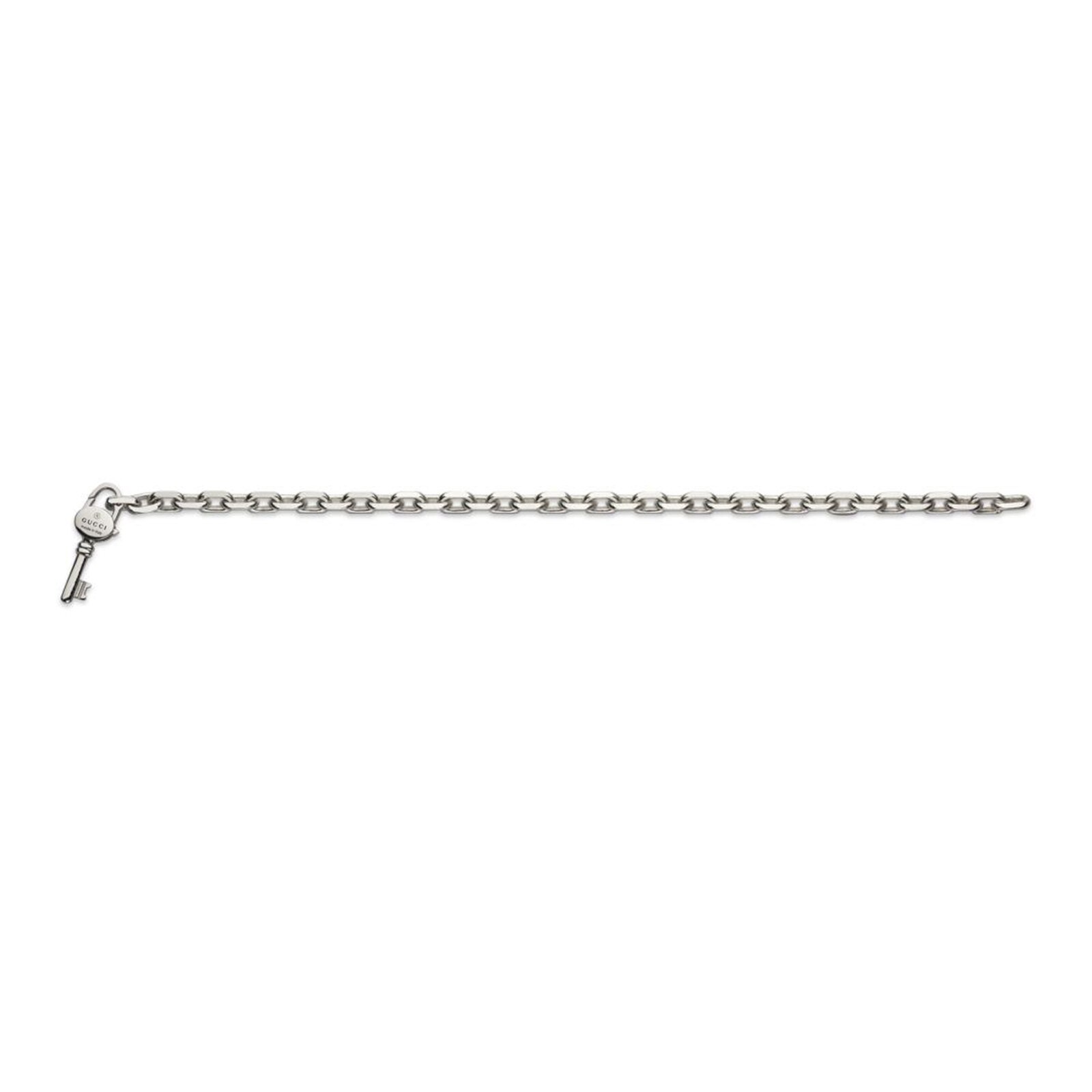 Gucci Trademark Sterling Silver Key Bracelet - Size 17
