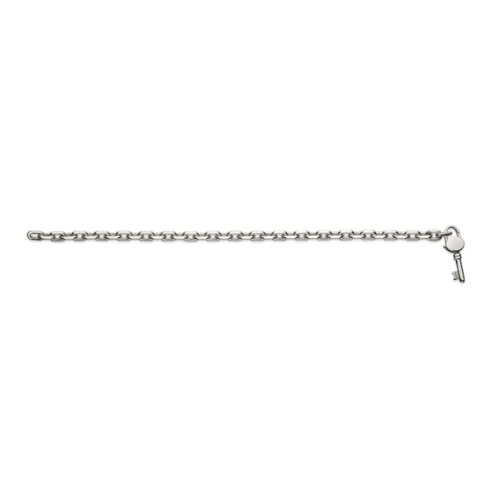 Gucci Trademark Sterling Silver Key Bracelet - Size 17