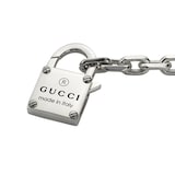 Gucci Trademark Sterling Silver Padlock Bracelet - Size 17