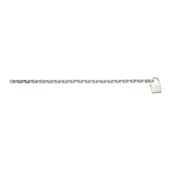 Gucci Trademark Sterling Silver Padlock Bracelet - Size 17