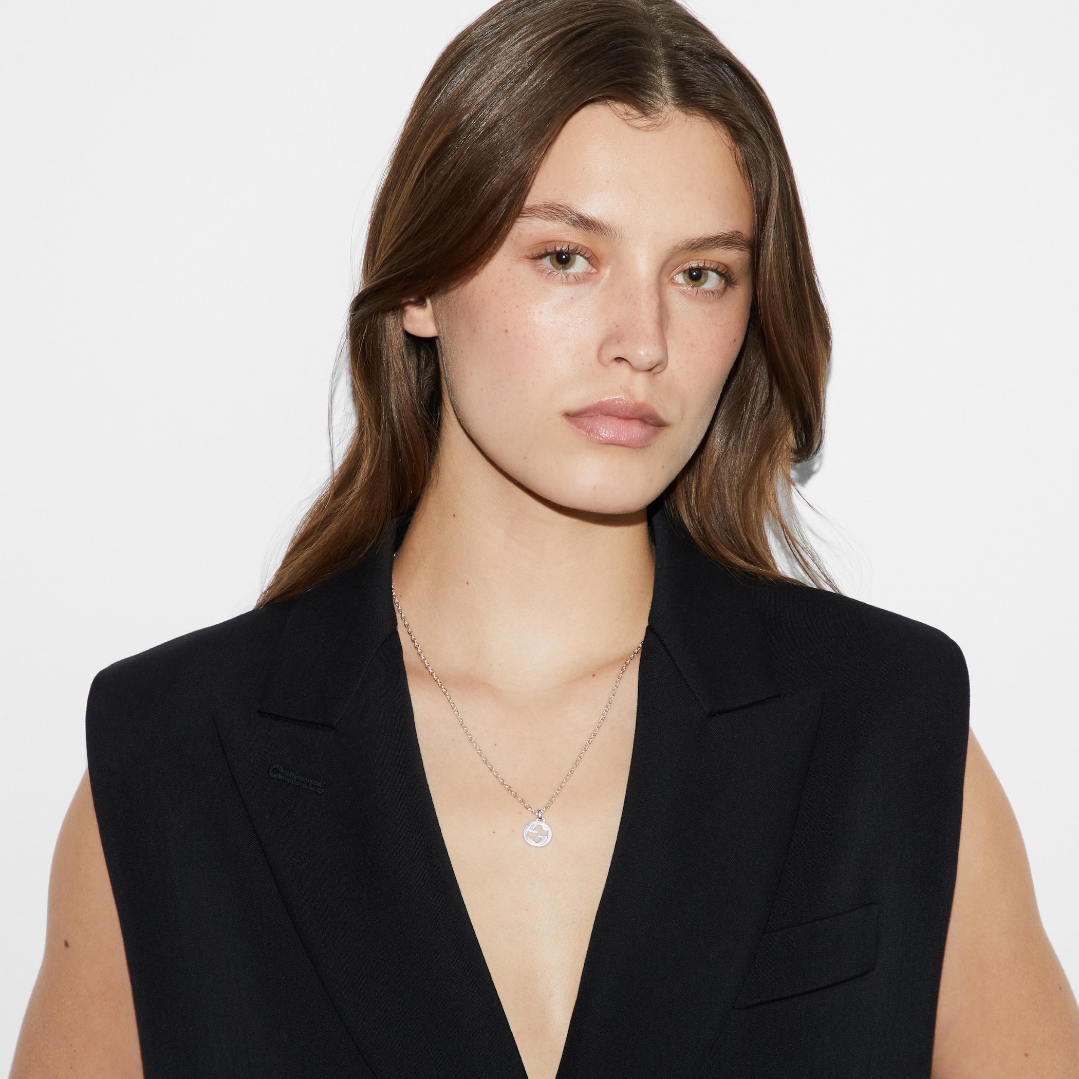 Gucci Gucci Interlocking Sterling Silver Necklace
