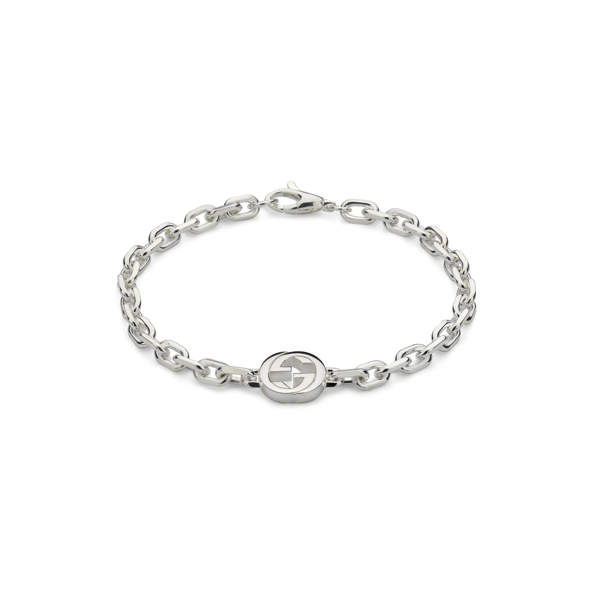 GUCCI Gucci Interlocking Sterling Silver Chain Bracelet