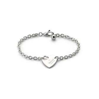 Gucci Sterling Silver Trademark Heart Motif Bracelet Gucci Sterling Silver Trademark Heart Motif Bracelet