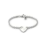 GUCCI Trademark Sterling Silver Heart Motif Bracelet