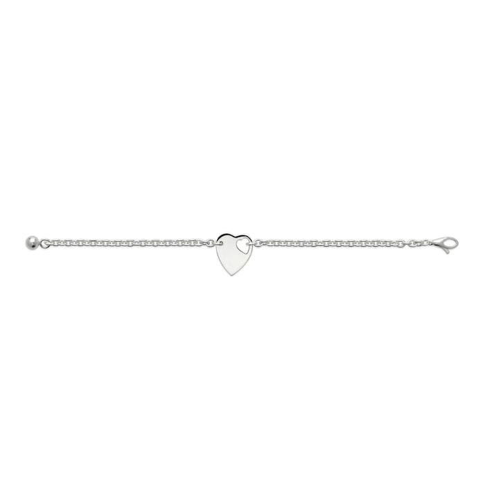 GUCCI Trademark Sterling Silver Heart Motif Bracelet