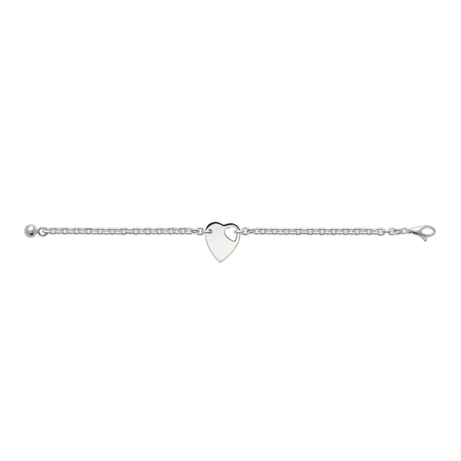 Gucci Sterling Silver Trademark Heart Motif Bracelet