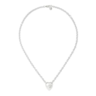 Gucci Sterling Silver Trademark Heart Motif Necklace