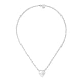 GUCCI Trademark Sterling Silver Heart Motif Necklace