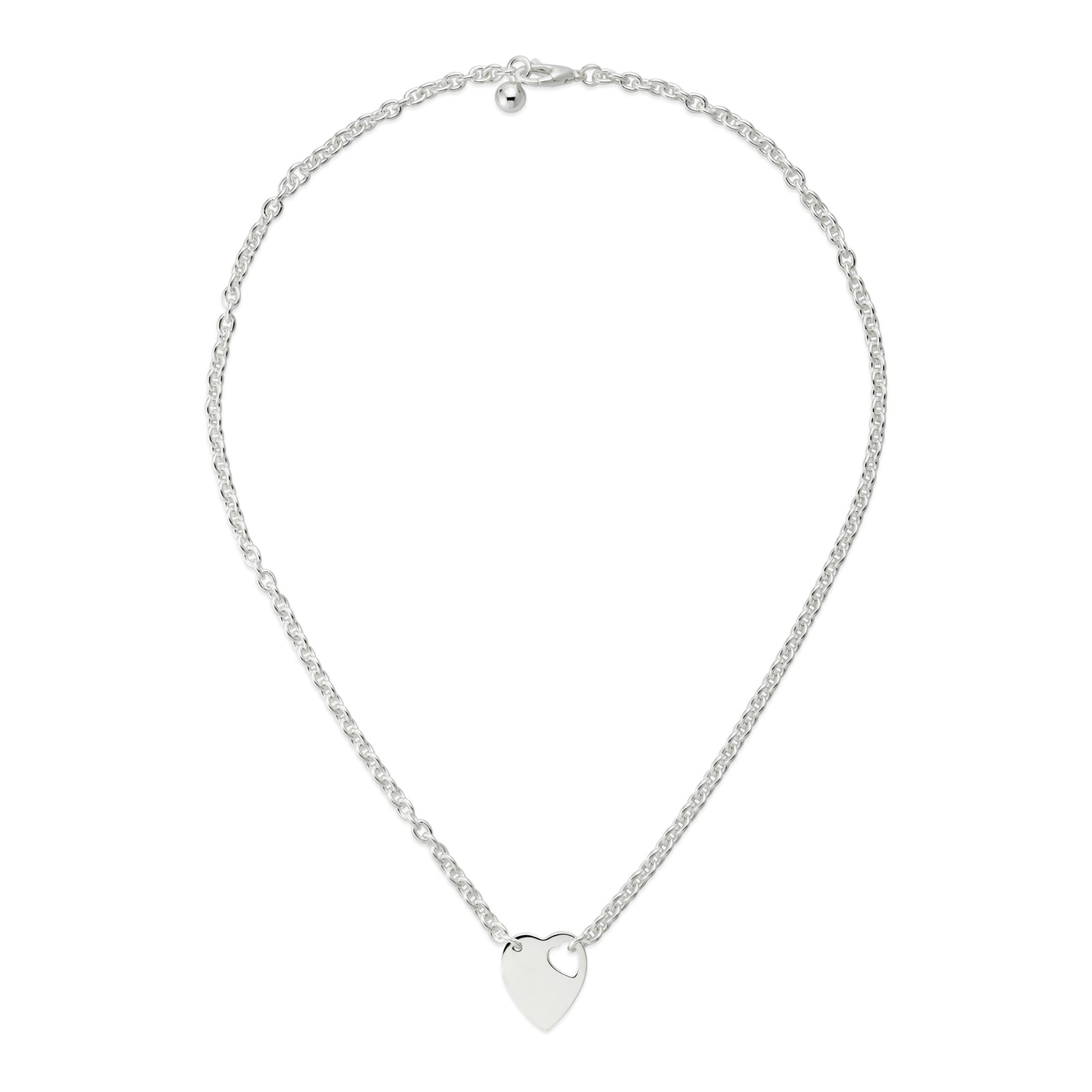 Gucci Sterling Silver Trademark Heart Motif Necklace