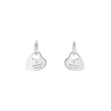 Gucci Sterling Silver Trademark Heart Motif Earrings