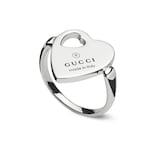 Gucci Trademark Sterling Silver Heart Motif Ring