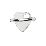 Gucci Trademark Sterling Silver Heart Motif Ring