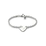 Gucci Trademark Sterling Silver Heart Motif Bracelet - Size 18