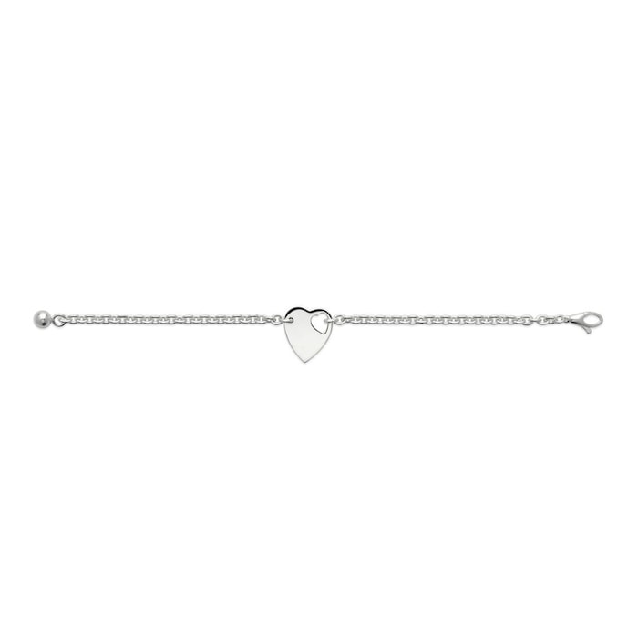 Gucci Trademark Sterling Silver Heart Motif Bracelet - Size 18