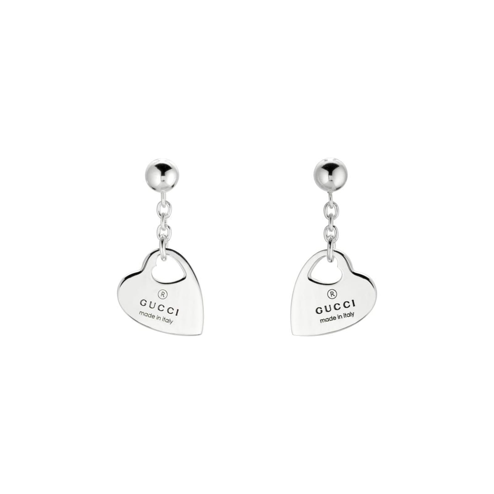 Trademark Sterling Silver Heart Motif Drop Earrings