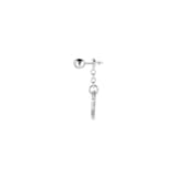 Gucci Trademark Sterling Silver Heart Motif Drop Earrings