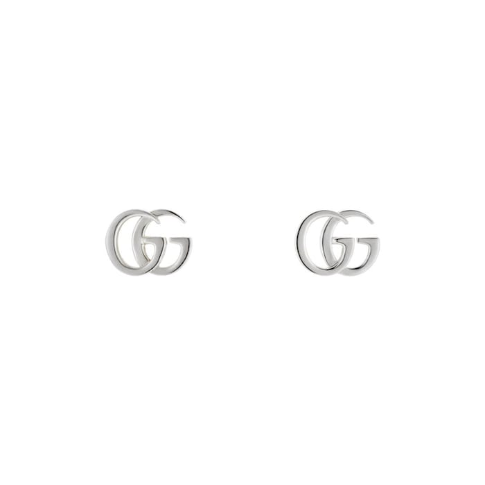 Gucci Sterling Silver GG Marmont Stud Earrings