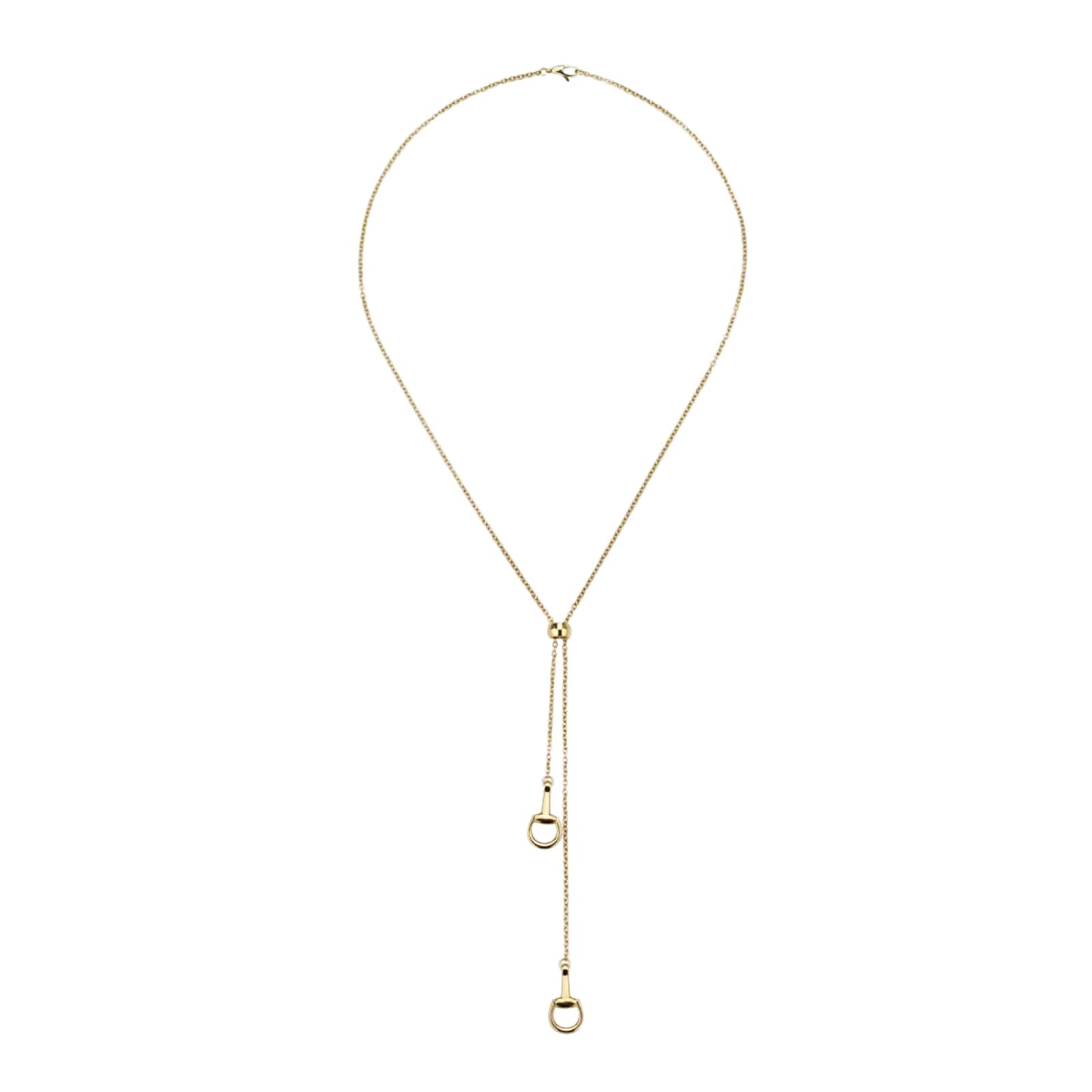 Gucci 18K Yellow Gold Horsebit Pendant Necklace