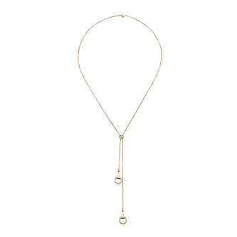 Gucci 18K Yellow Gold Horsebit Pendant Necklace