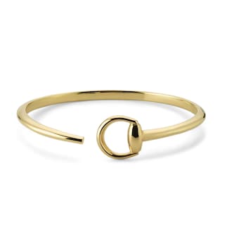 Gucci 18K Yellow Gold Horsebit Cuff Bracelet