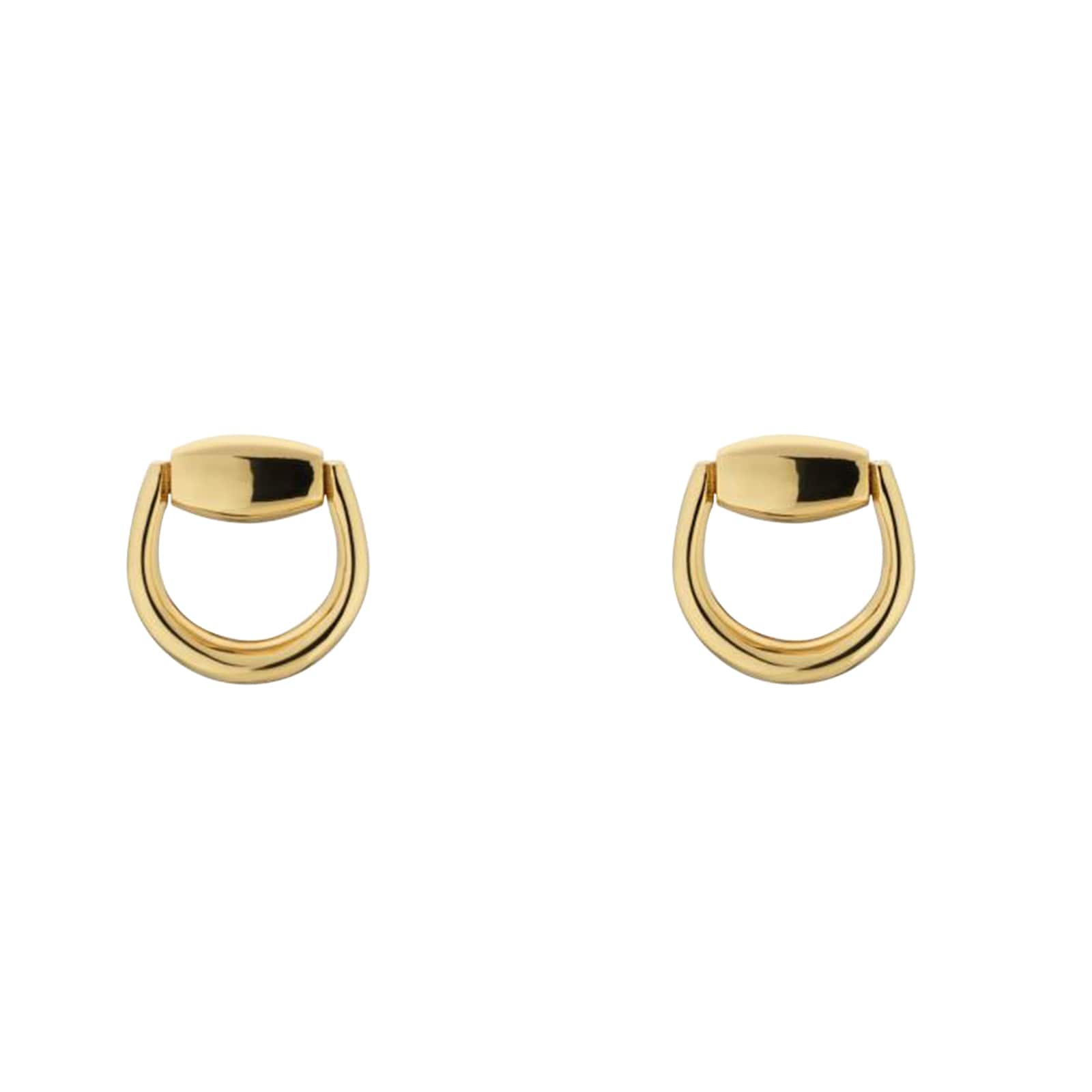Gucci 18K Yellow Gold Horsebit Stud Earrings
