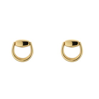 Gucci 18K Yellow Gold Horsebit Stud Earrings