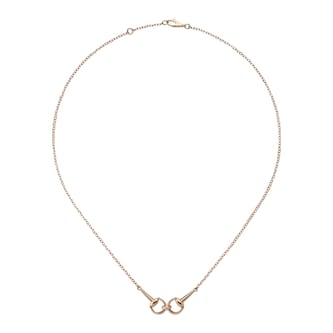 Gucci 18K Rose Gold Horsebit 0.03cttw Diamond Chain Necklace Gucci 18K Rose Gold Horsebit 0.03cttw Diamond Chain Necklace