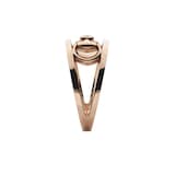 Gucci 18K Rose Gold Horsebit 0.03cttw Diamond 2 Row Ring - Size 6.5