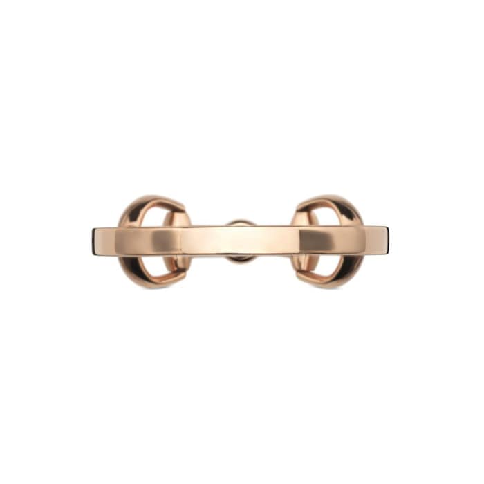 Gucci 18K Rose Gold Horsebit 0.03cttw Diamond Ring - Size 6.5