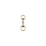 Gucci 18K Rose Gold Horsebit 0.05cttw Diamond Drop Earrings