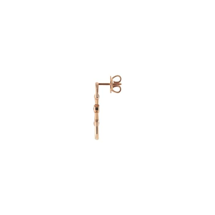 Gucci 18K Rose Gold Horsebit 0.05cttw Diamond Drop Earrings